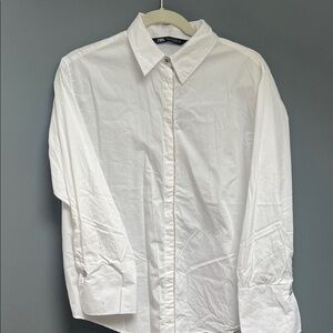 Zara Women’s Oversized Crisp White Dress Shirt